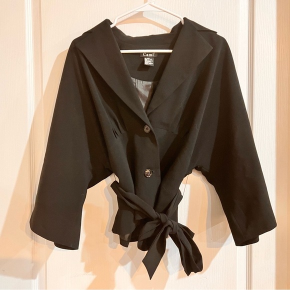 FINAL PRICE Cami Belted Black Blazer Style Jacket - Picture 1 of 6